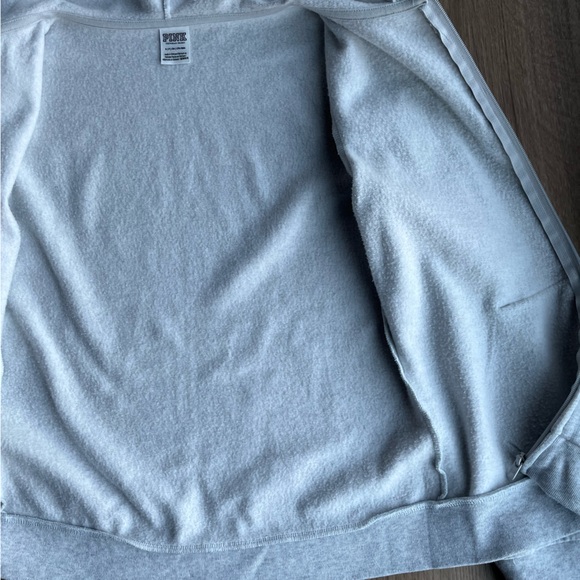 Pink Victoria Secret Grey Zip Up Jacket Size Small - Picture 12 of 16